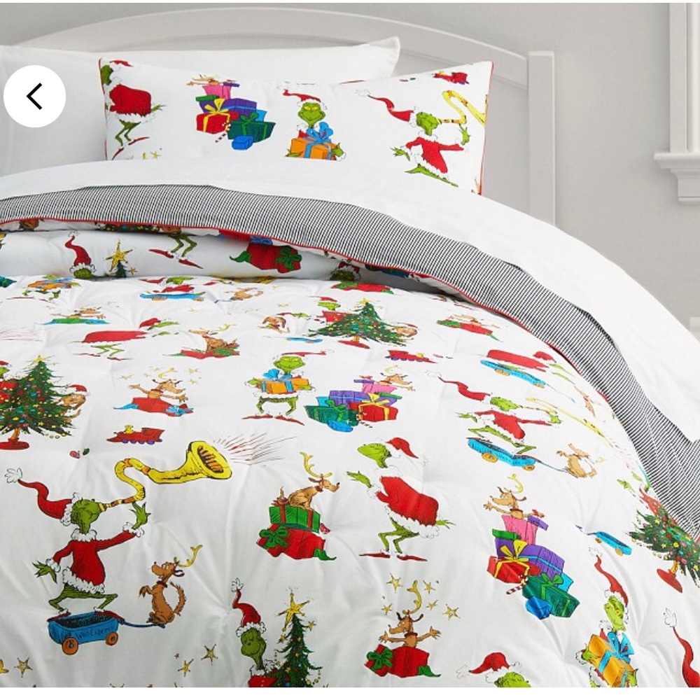 The Grinch twin comforter from Pottery Barn Kids.